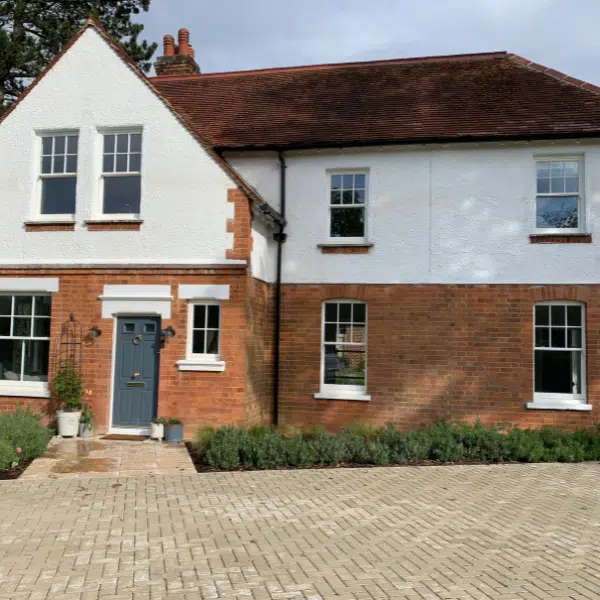 ultimate rose sash windows and grey door