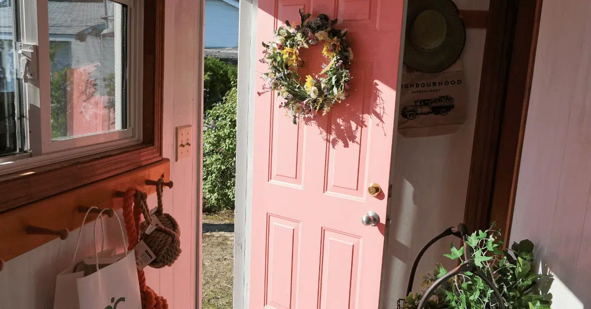 pink front door