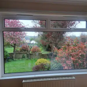 large picture window with opening toplights