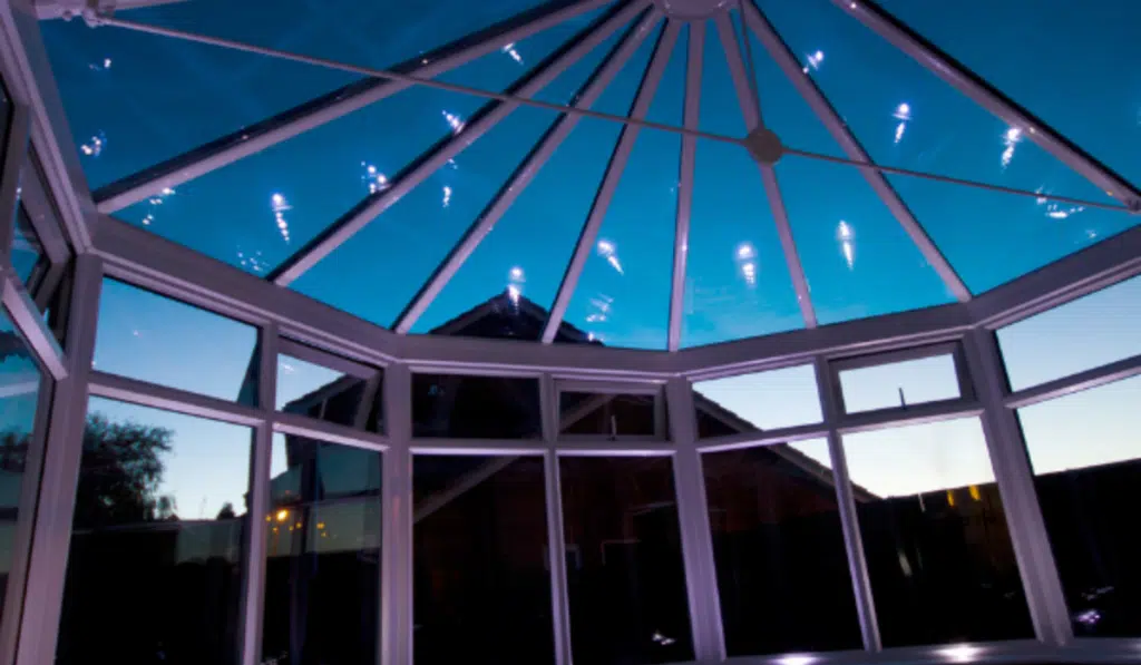 victorian conservatory with glass roof