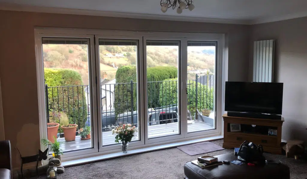 white double glazed patio doors