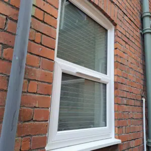 white upvc window with bottom half opening