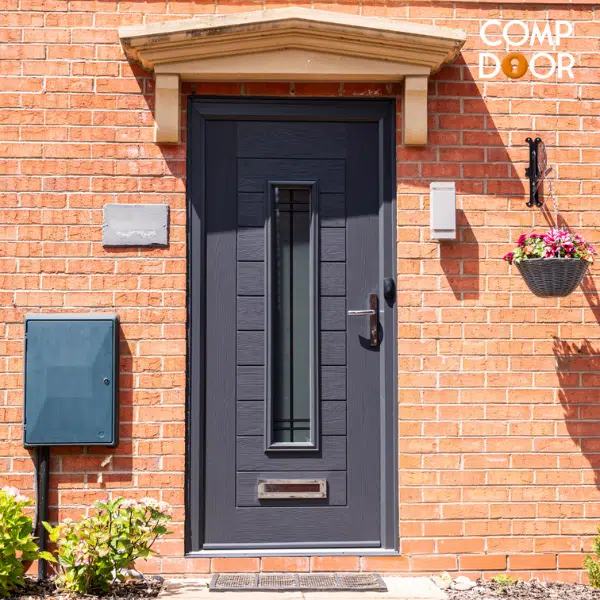 dark grey composite door from comp door