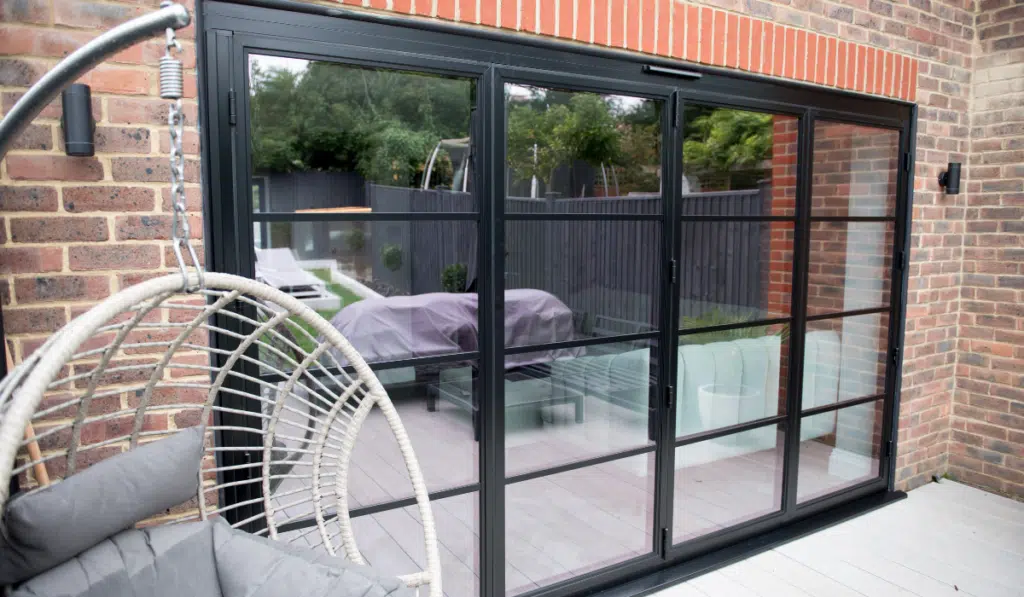 3 metre bifold doors black aluminium