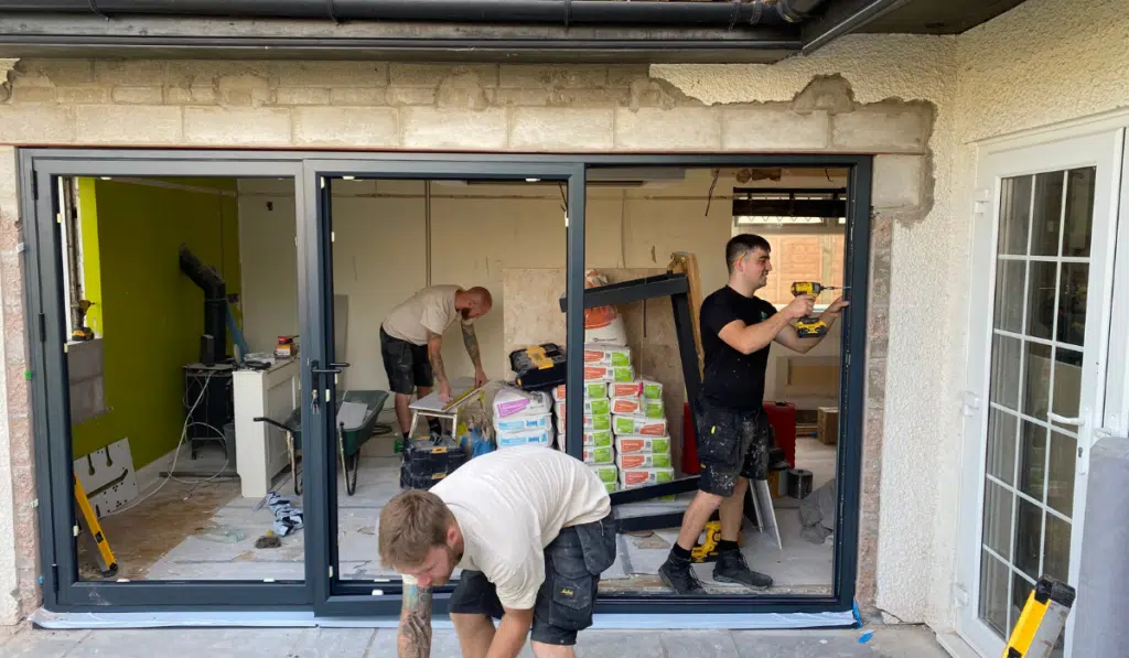 3 metre bifold doors in progress