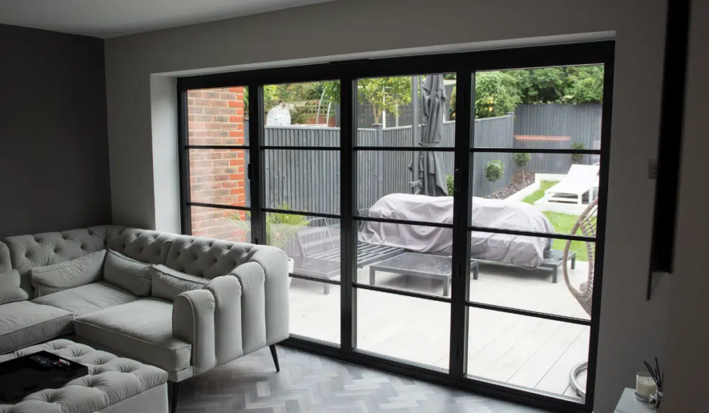 3 metre bifold doors with astragal bars